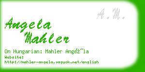 angela mahler business card